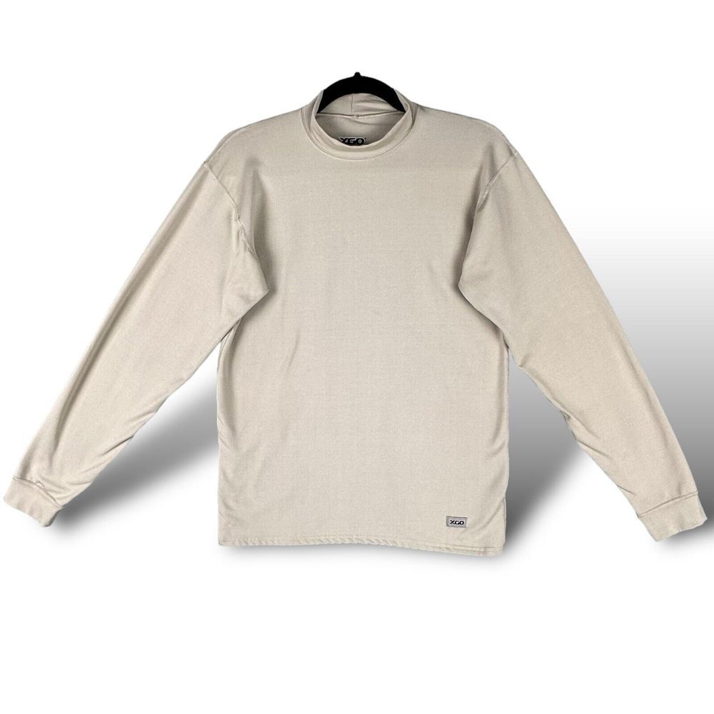 XGO Acclimate Dry Phase 4 sz SM‎ Beige Long Sleeve Pullover Shirt Mock Neck EUC